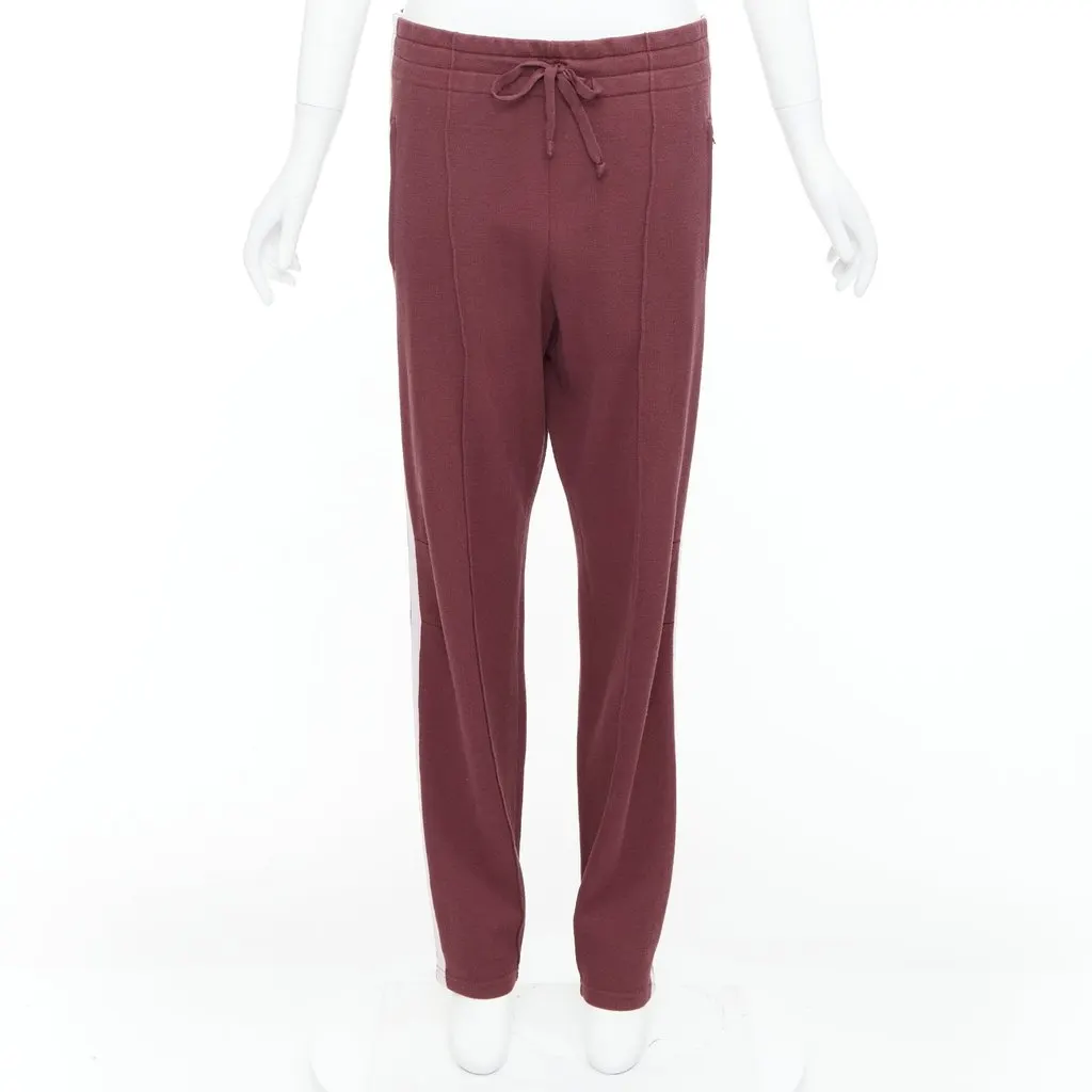 Isabel Marant Textured Cropped Pants Burgundy Viscose Good - Inside View