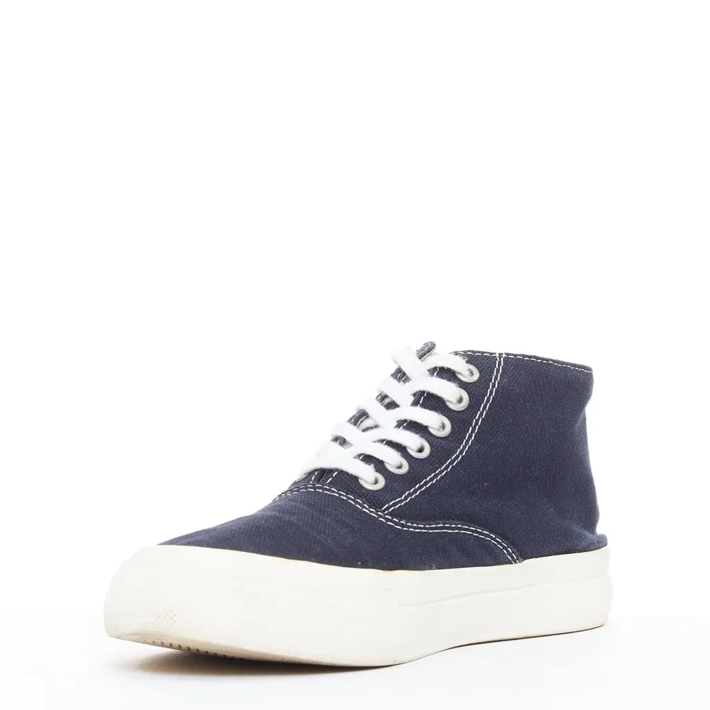Comme des Garçons Canvas Skate Sneakers Navy Canvas Fair - Model View