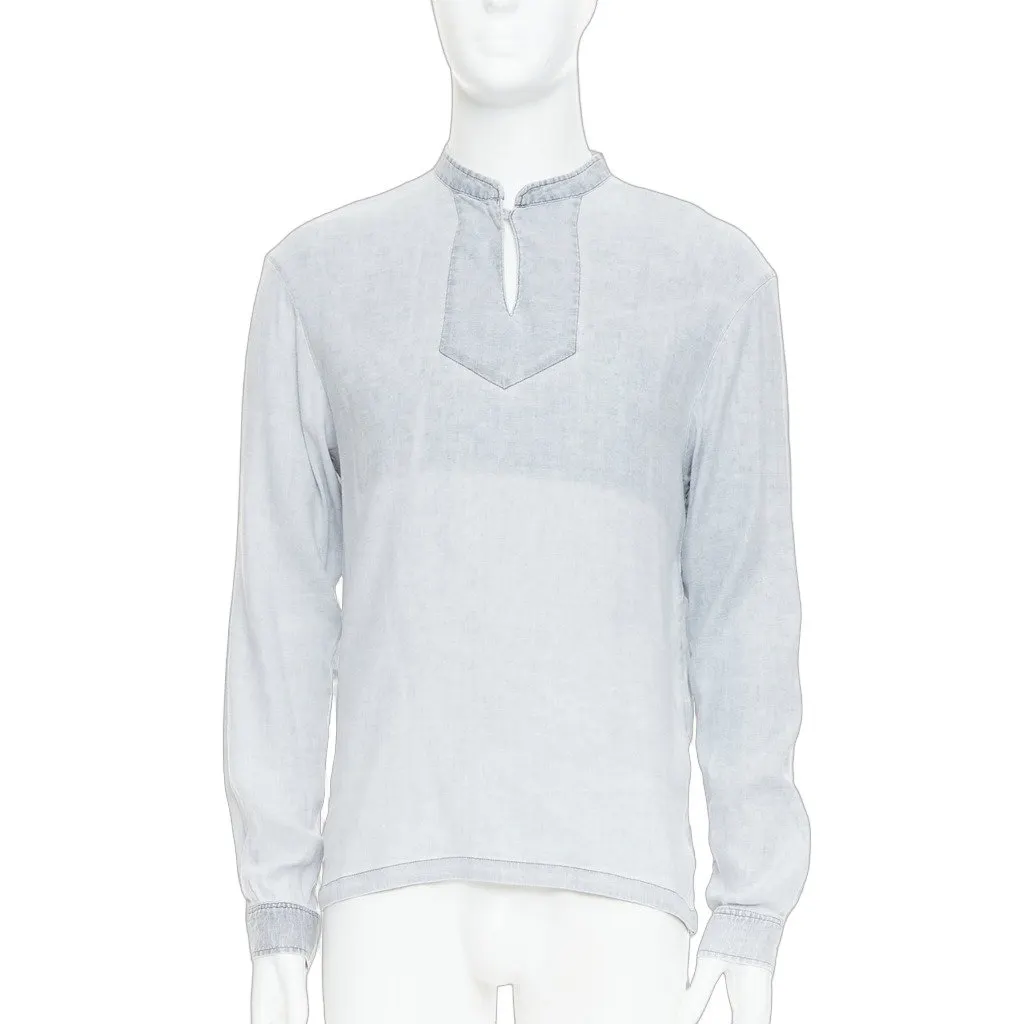 A.P.C. Linen Distressed Shirt Grey Linen Good - Front View