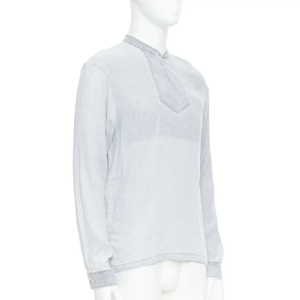 A.P.C. Linen Distressed Shirt Grey Linen Good - Inside View