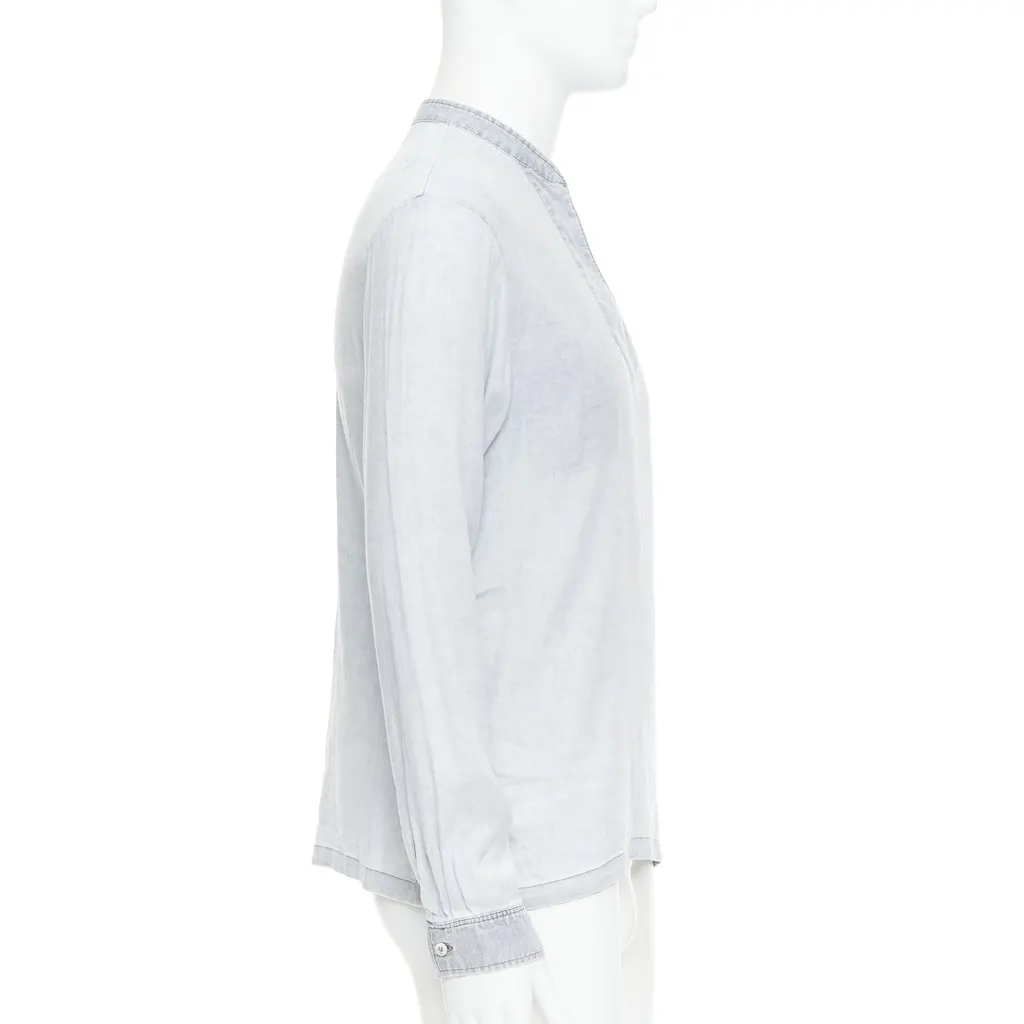 A.P.C. Linen Distressed Shirt Grey Linen Good - Model View