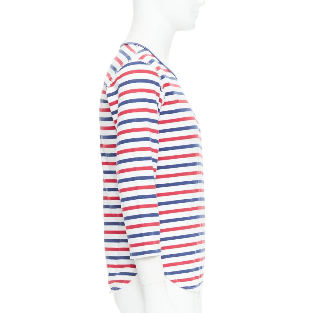 Junya Watanabe Striped Hem Shirt Red Cotton Fair - Model View