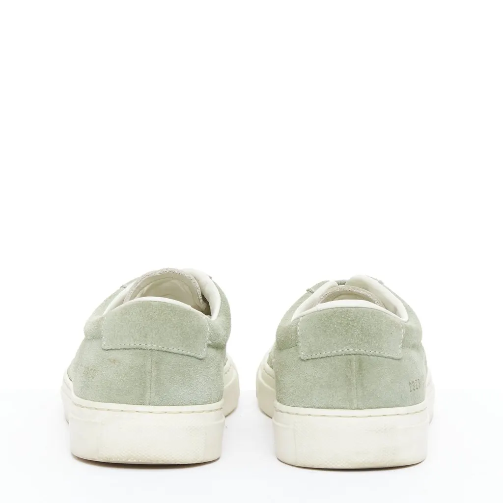 Common Project Suede Low Top Sneakers Green Suede Good - Box View