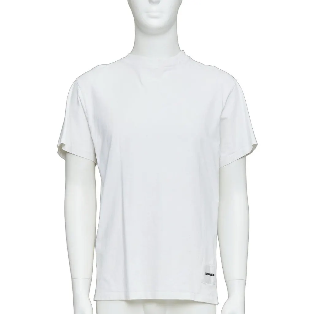 Jil Sander White Cotton T-Shirt White Cotton Fair - Front View