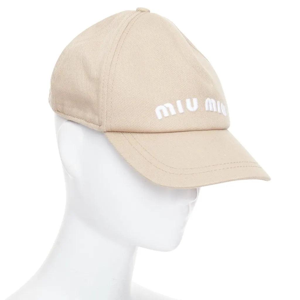 Miu Miu Beige Cotton Hats Beige Cotton Good - Front View