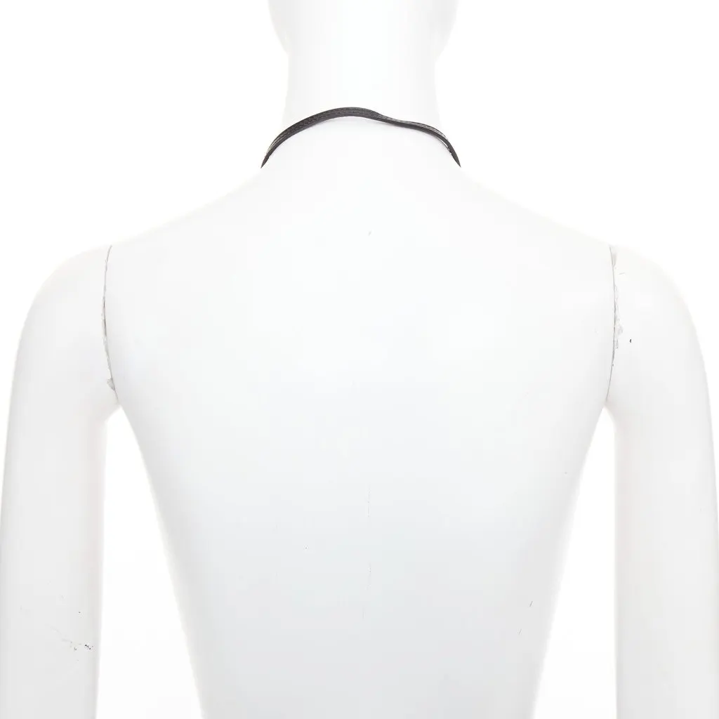 Giambattista Valli Black Leather Long Necklace Black Leather Good - Box View