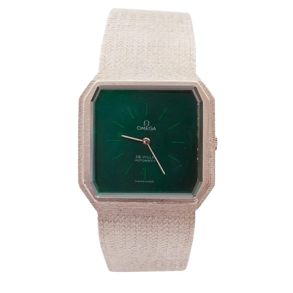 Omega De Ville "Emerald" Emerald Dial Silver Metal Good - Front View