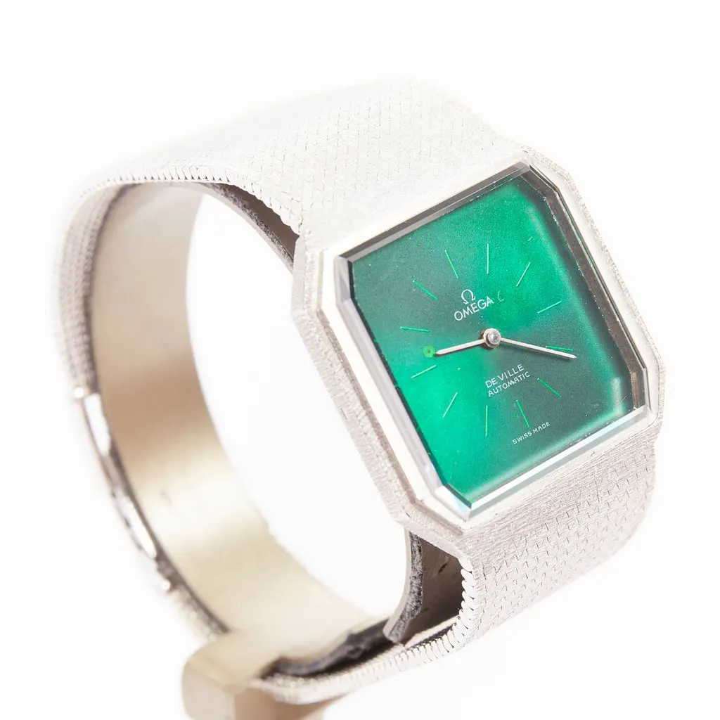 Omega De Ville "Emerald" Emerald Dial Silver Metal Good - Back View