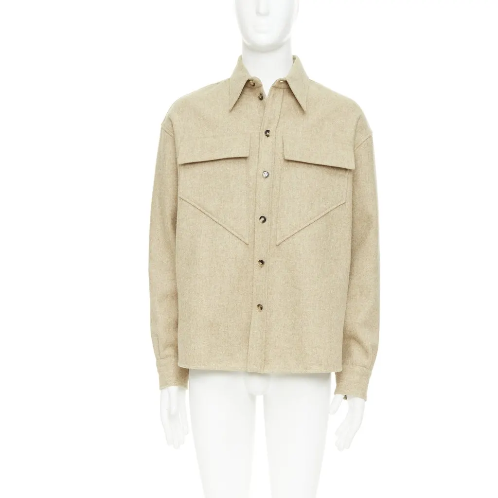 Bottega Veneta Beige Wool Shirt Beige Wool Very good - Front View