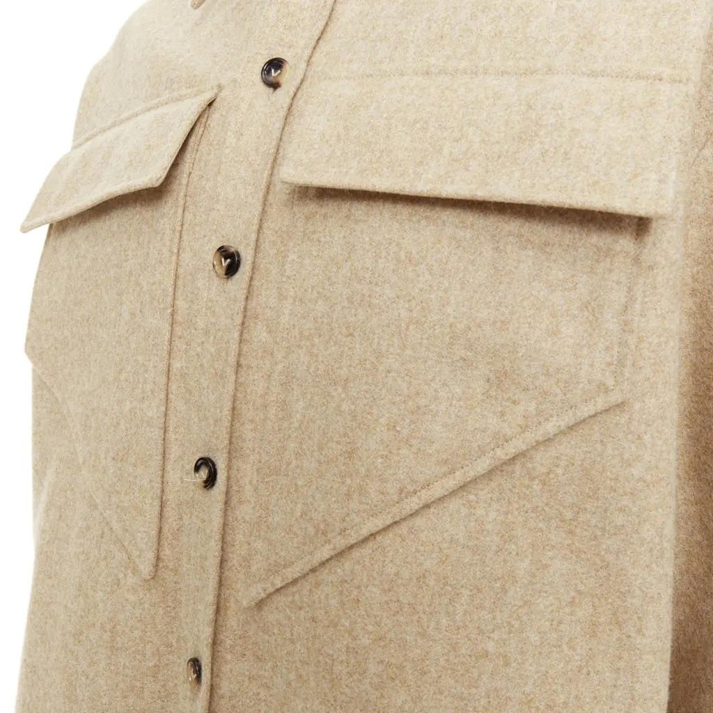 Bottega Veneta Beige Wool Shirt Beige Wool Very good - Back View