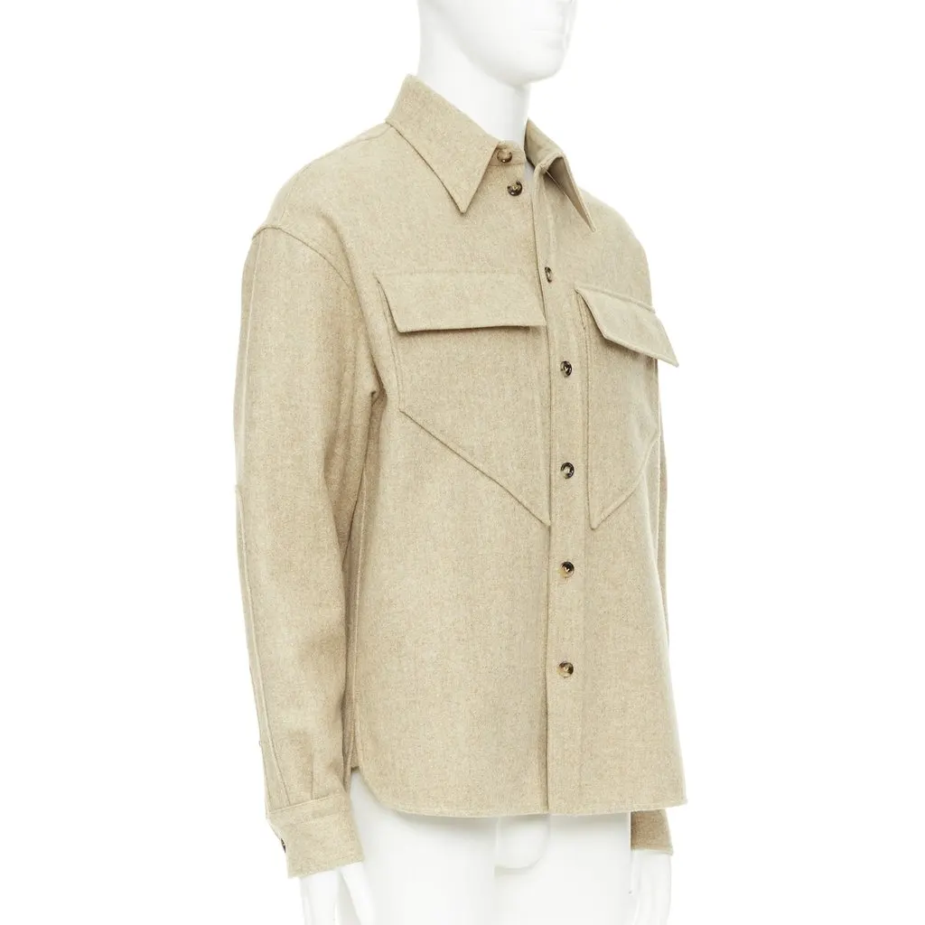 Bottega Veneta Beige Wool Shirt Beige Wool Very good - Inside View