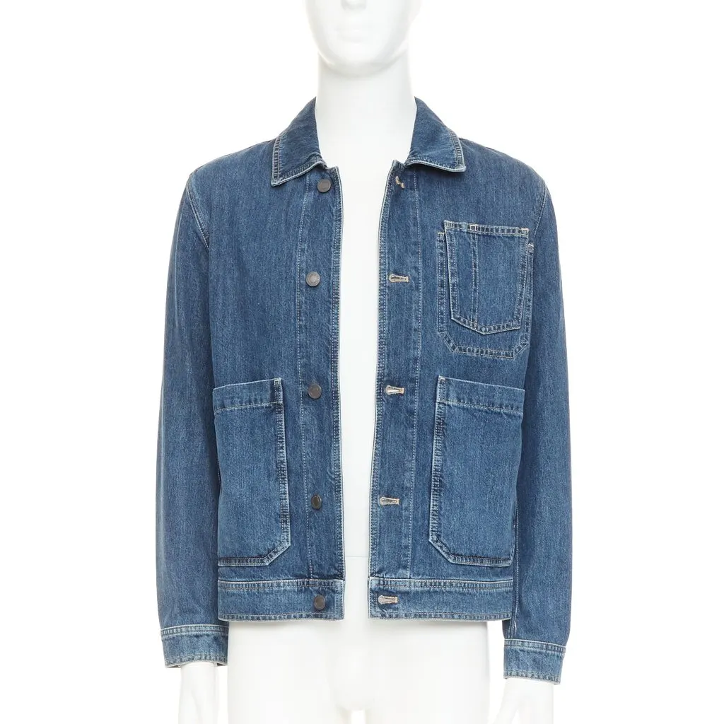 Bottega Veneta Blue Denim Coat Blue Denim Very good - Front View