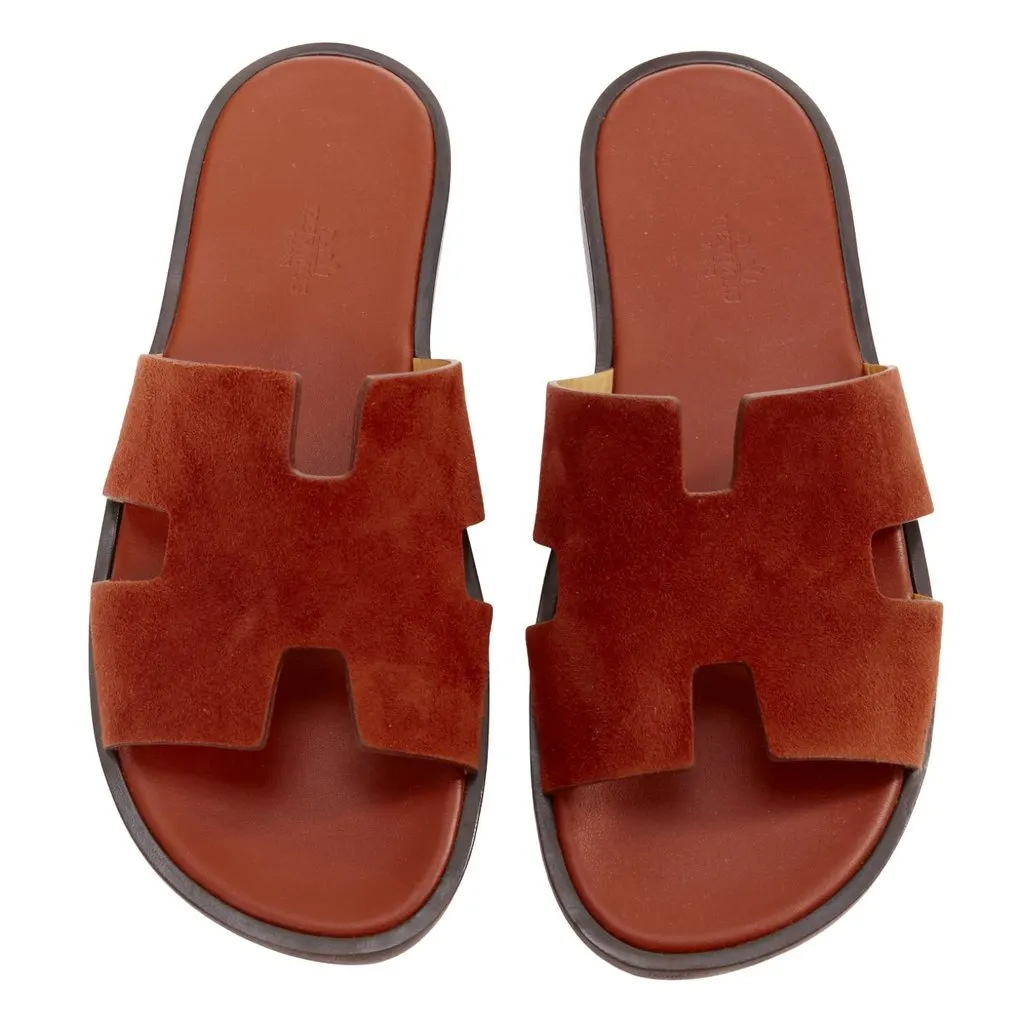Hermès Izmir Brown Suede Very good - Front View