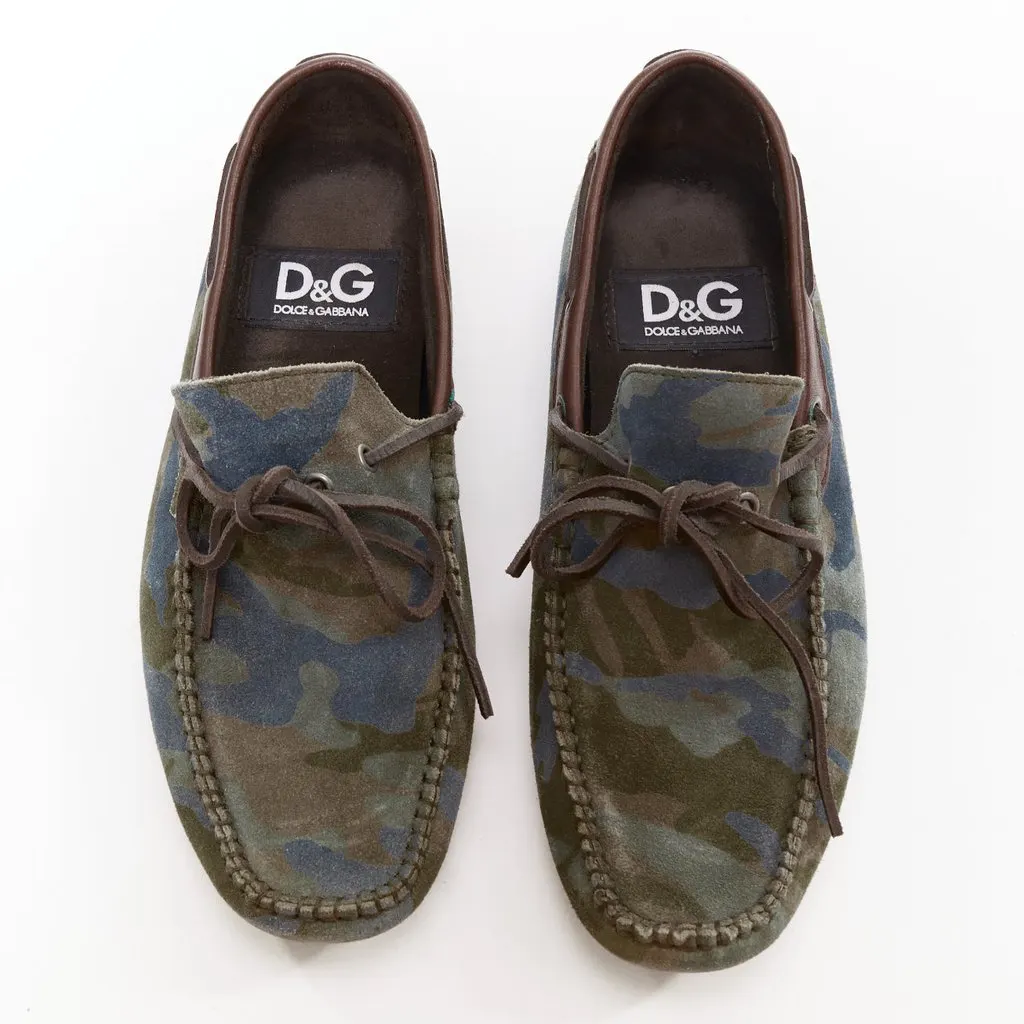 Dolce & Gabbana Green Suede Lace ups Green Suede Fair - Inside View