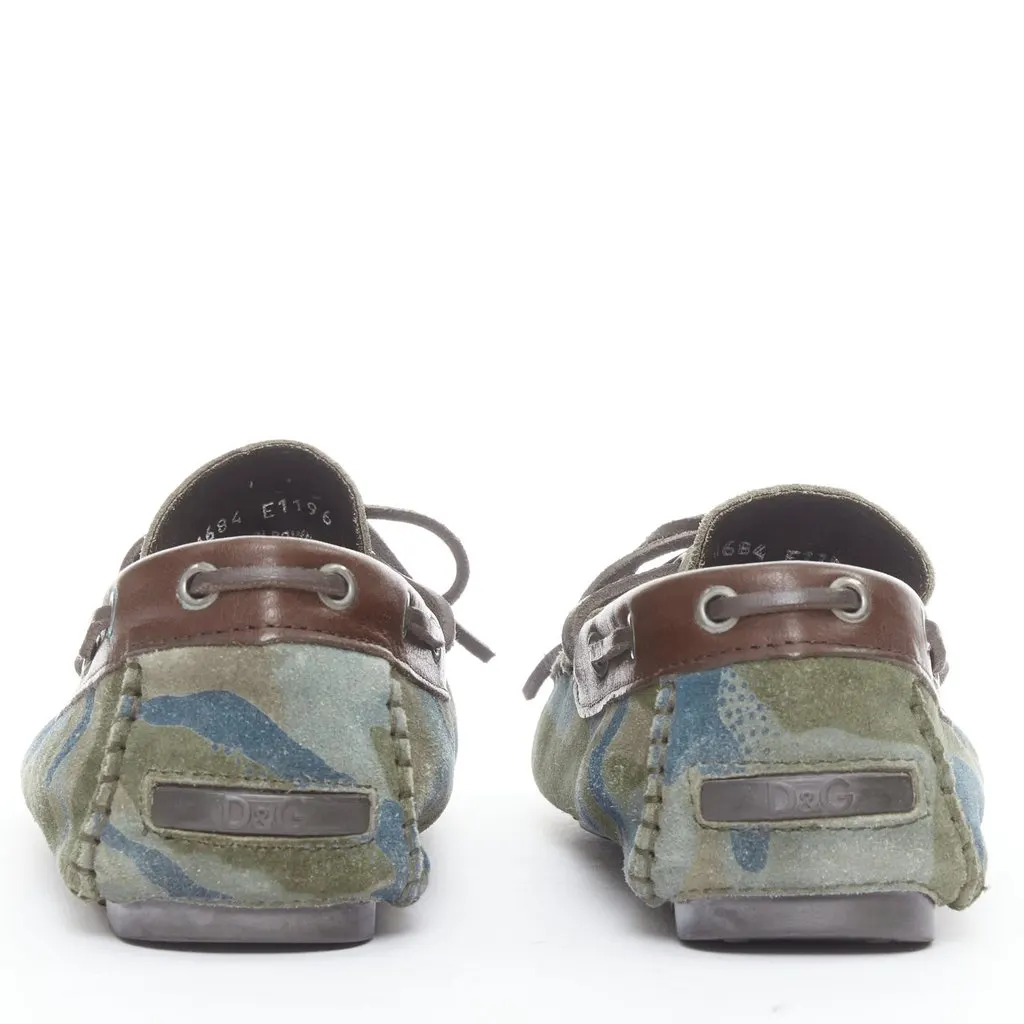 Dolce & Gabbana Green Suede Lace ups Green Suede Fair - Box View