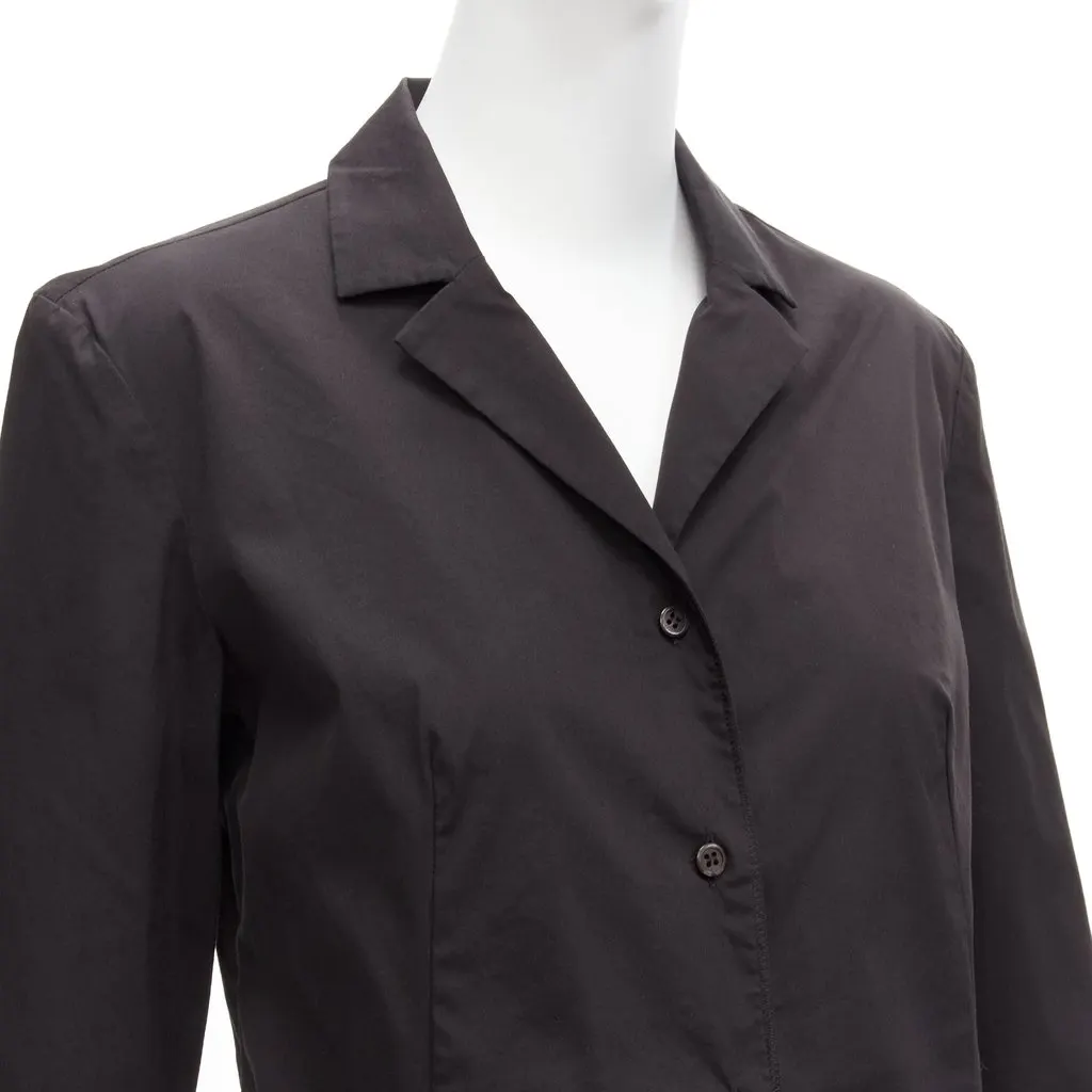 Prada Minimal Dress Shirt Black Cotton Never worn - Back View