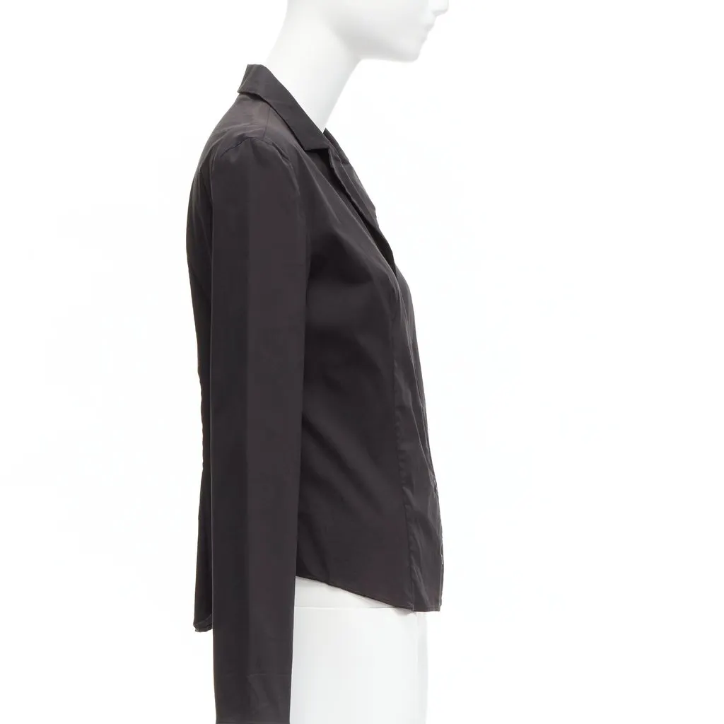 Prada Minimal Dress Shirt Black Cotton Never worn - Model View