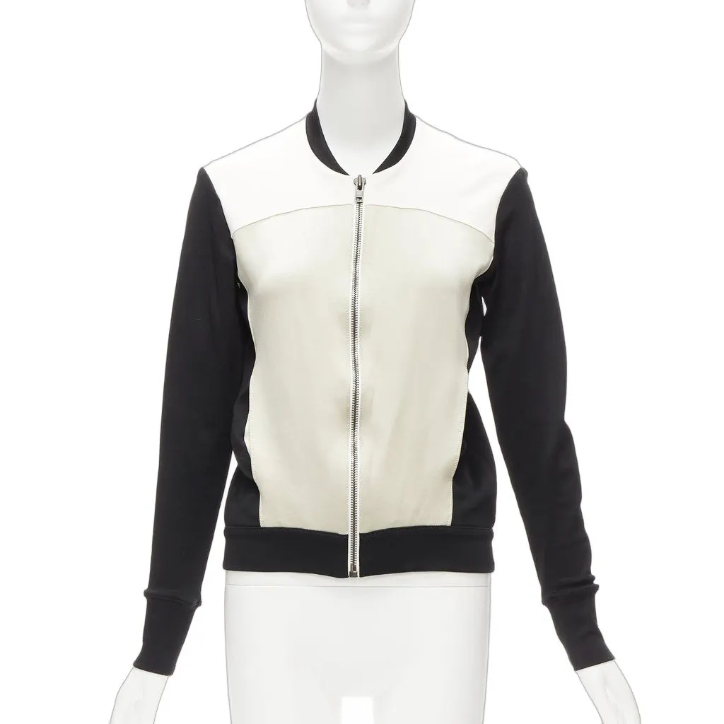 Helmut Lang Beige Color Blocked Bomber