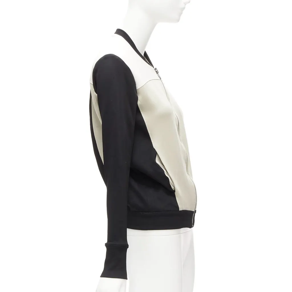 Helmut Lang Beige Color Blocked Bomber Ecru Acetate Fair - Box View