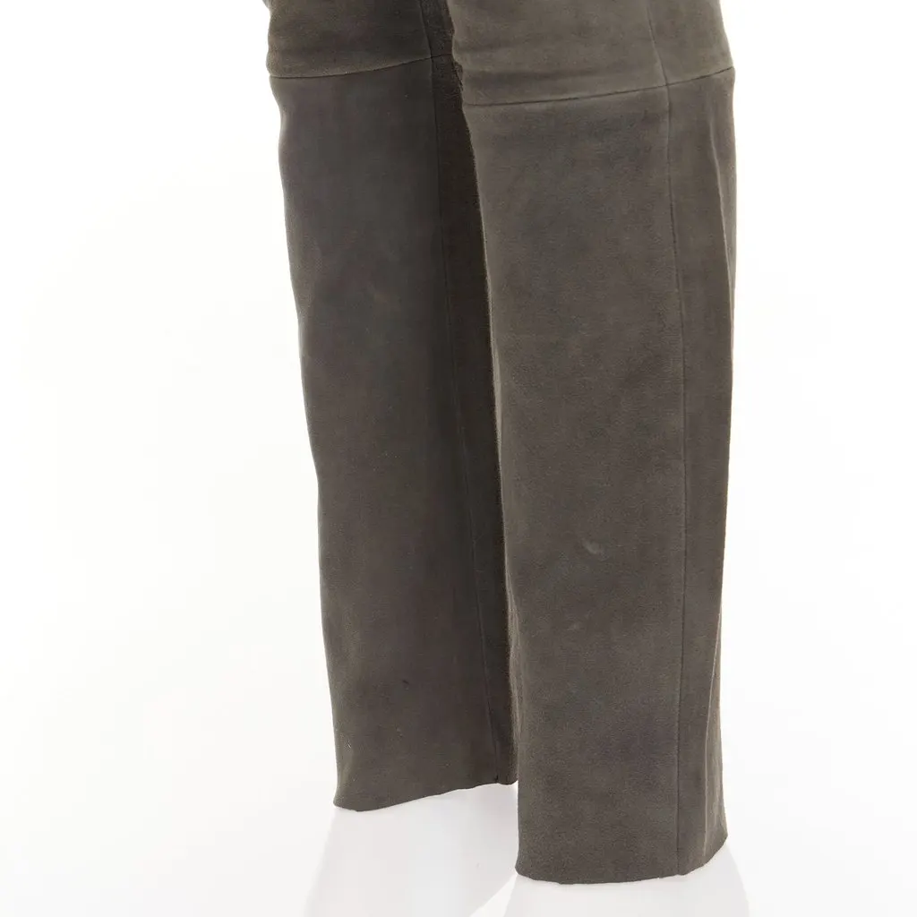 Haider Ackermann Moto Cuffed Pants Grey Suede Fair - Back View
