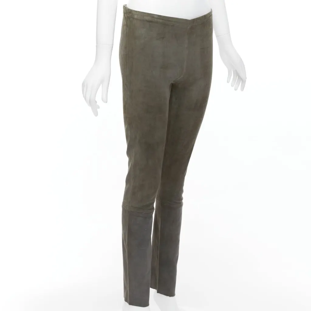 Haider Ackermann Moto Cuffed Pants Grey Suede Fair - Inside View