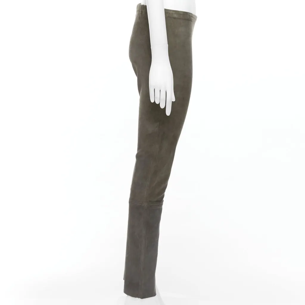 Haider Ackermann Moto Cuffed Pants Grey Suede Fair - Model View