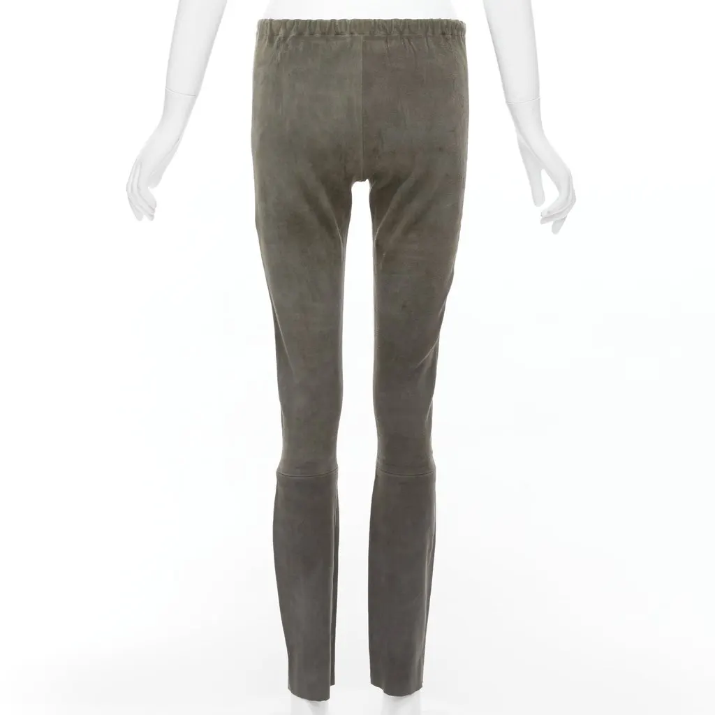 Haider Ackermann Moto Cuffed Pants Grey Suede Fair - Box View