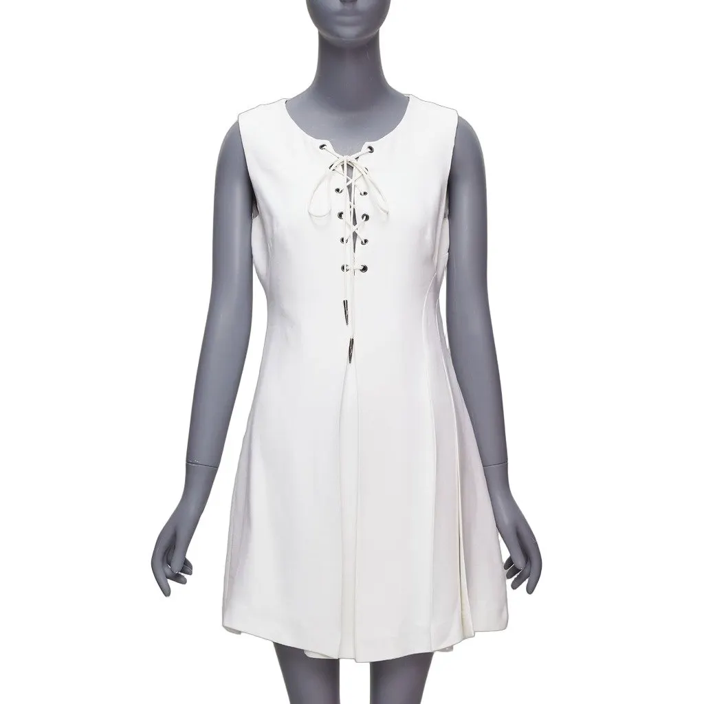 Miu Miu White Viscose Dress White Viscose Fair - Front View