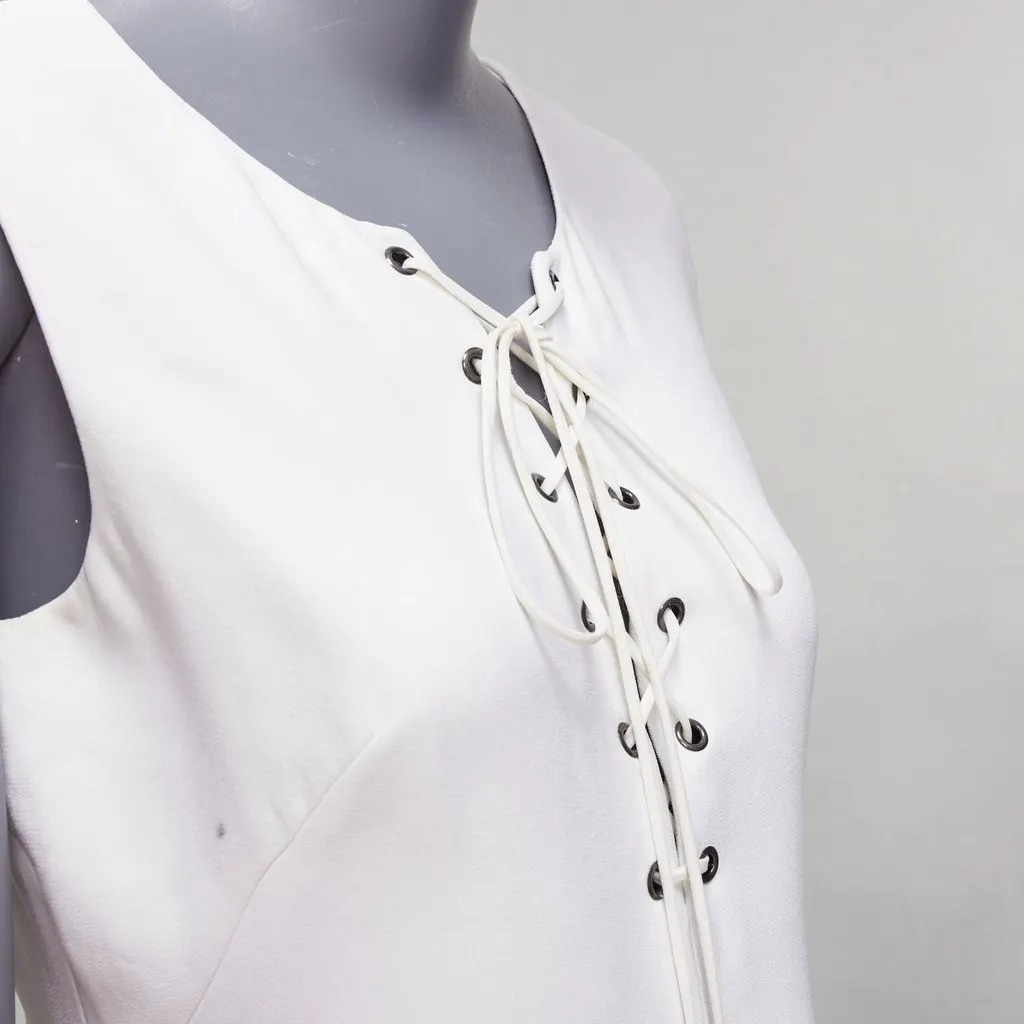 Miu Miu White Viscose Dress White Viscose Fair - Back View