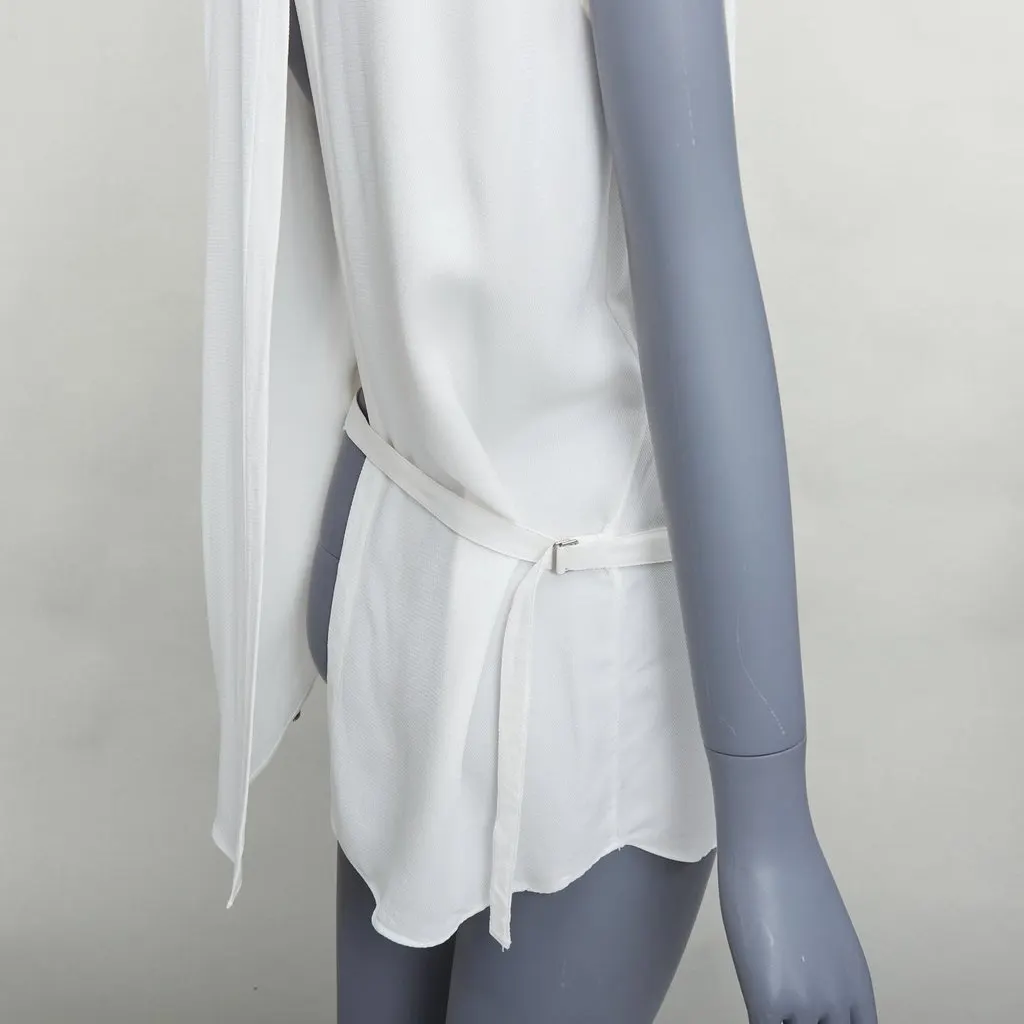 Helmut Lang Tie Front Vest White Viscose Fair - Back View