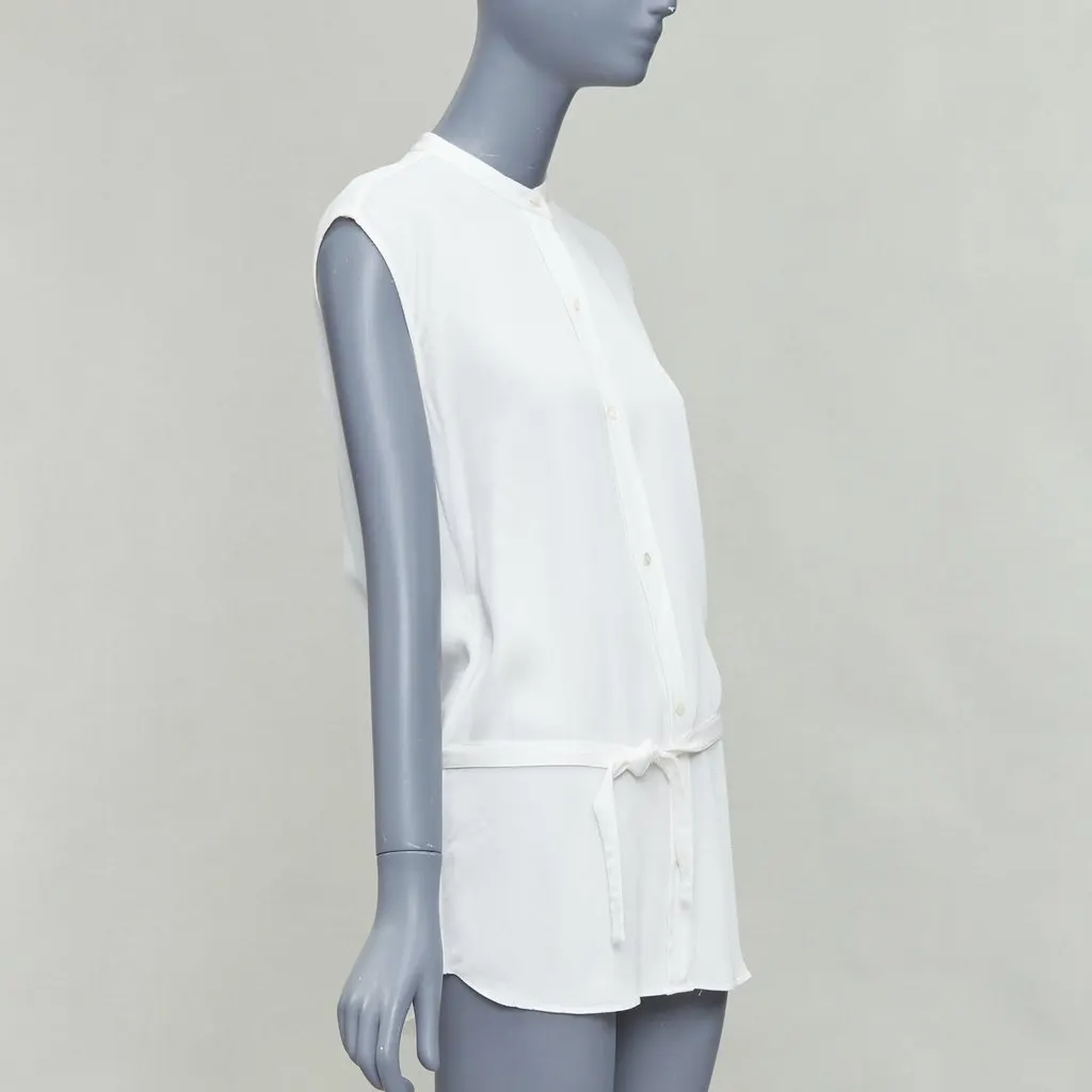 Helmut Lang Tie Front Vest White Viscose Fair - Inside View