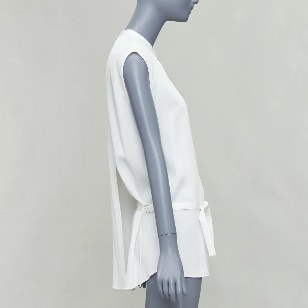 Helmut Lang Tie Front Vest White Viscose Fair - Model View
