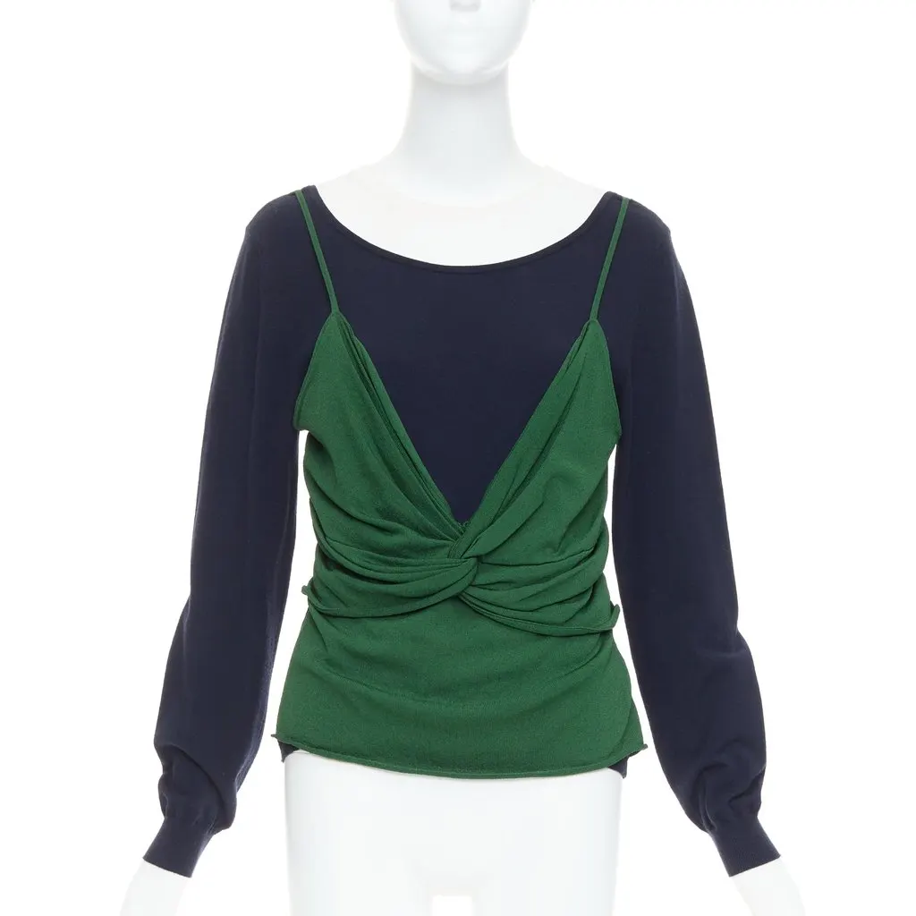 JW ANDERSON Draped Cami Sweater Green Viscose Very good - Front View