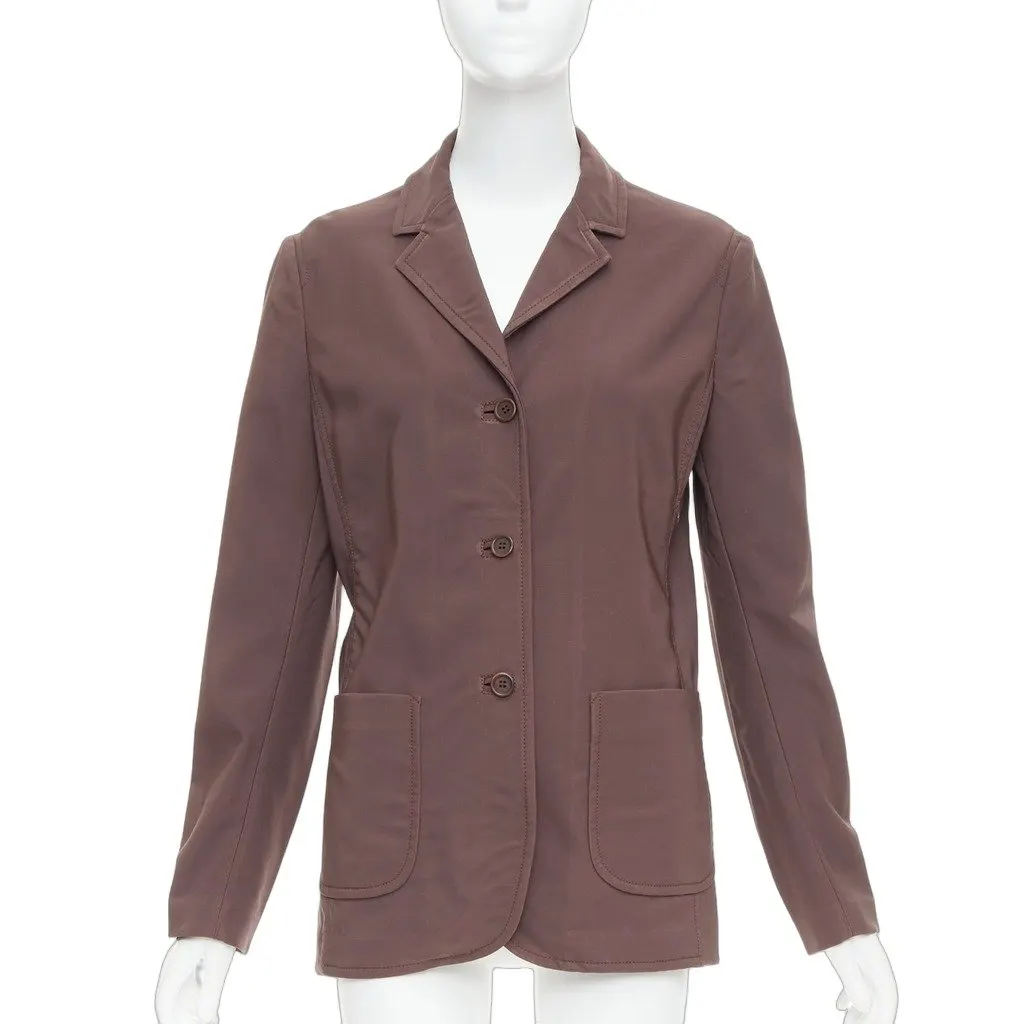 Prada Brown Polyester Coat Brown Polyester Very good - Front View