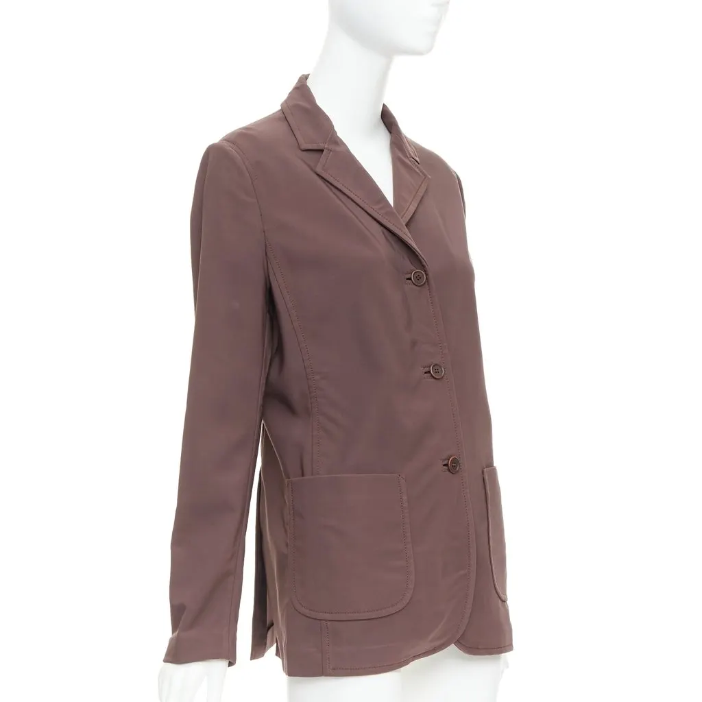 Prada Brown Polyester Coat Brown Polyester Very good - Model View