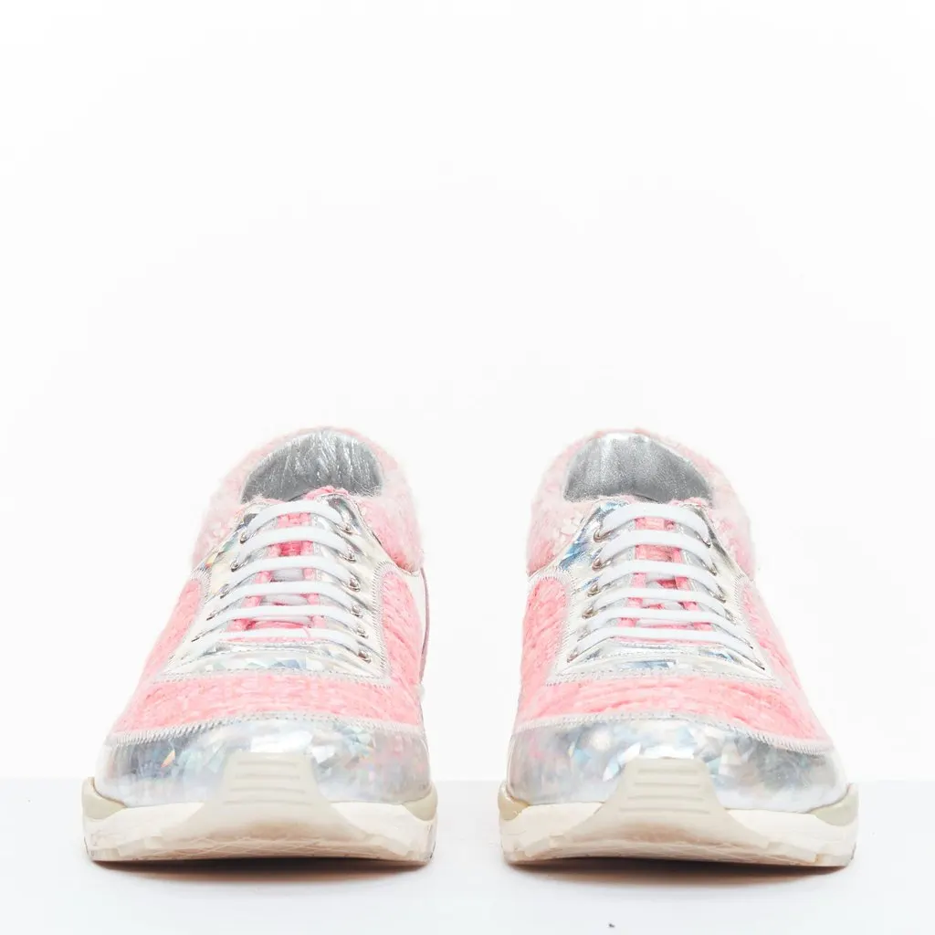 Chanel Pink Tweed Trainers Pink Tweed Good - Inside View
