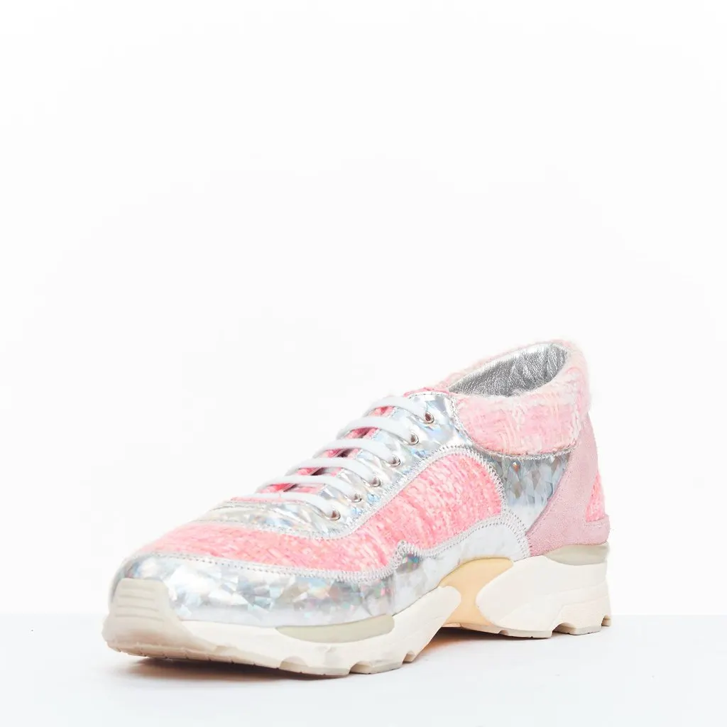 Chanel Pink Tweed Trainers Pink Tweed Good - Model View
