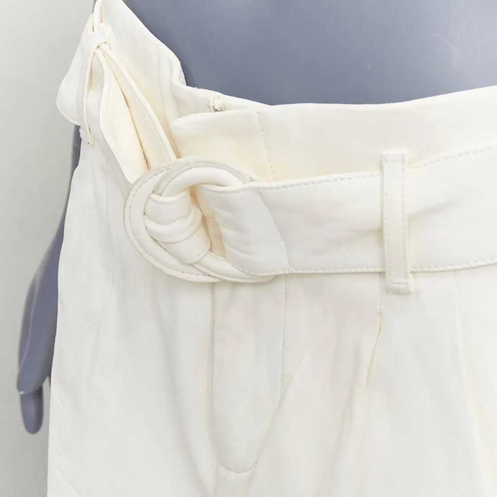 Frame Ecru Leather Shorts Ecru Leather Fair - Back View