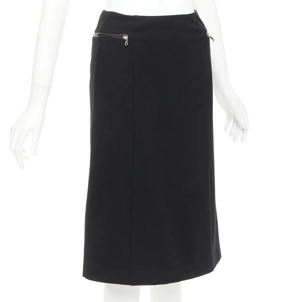 Prada Black Wool Skirt Black Wool Very good - Inside View