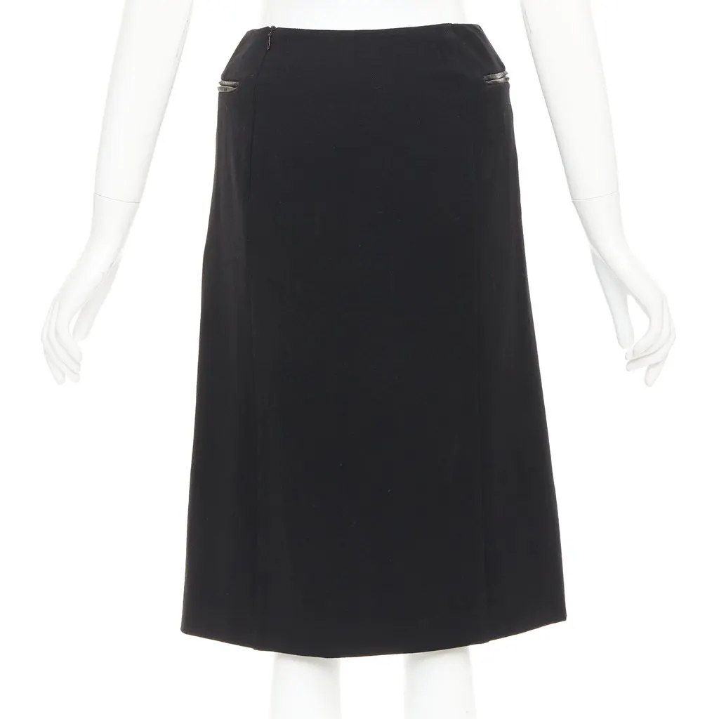 Prada Black Wool Skirt Black Wool Very good - Box View