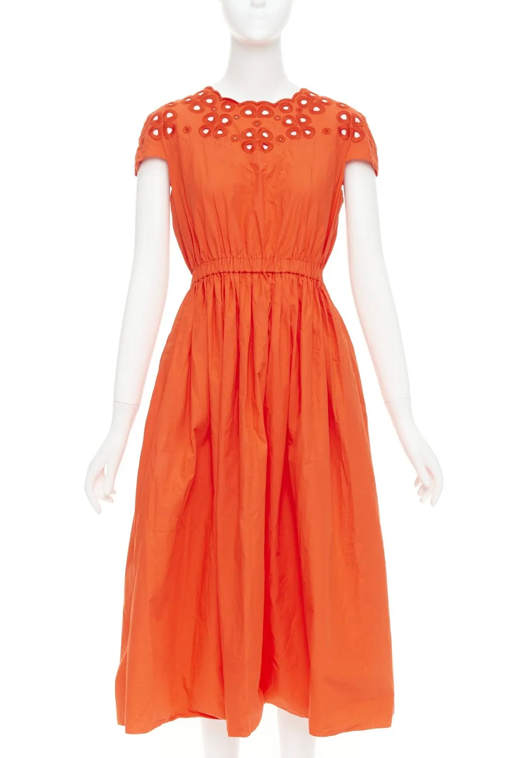 Fendi Orange Cotton Dress Orange Cotton Good - Front View