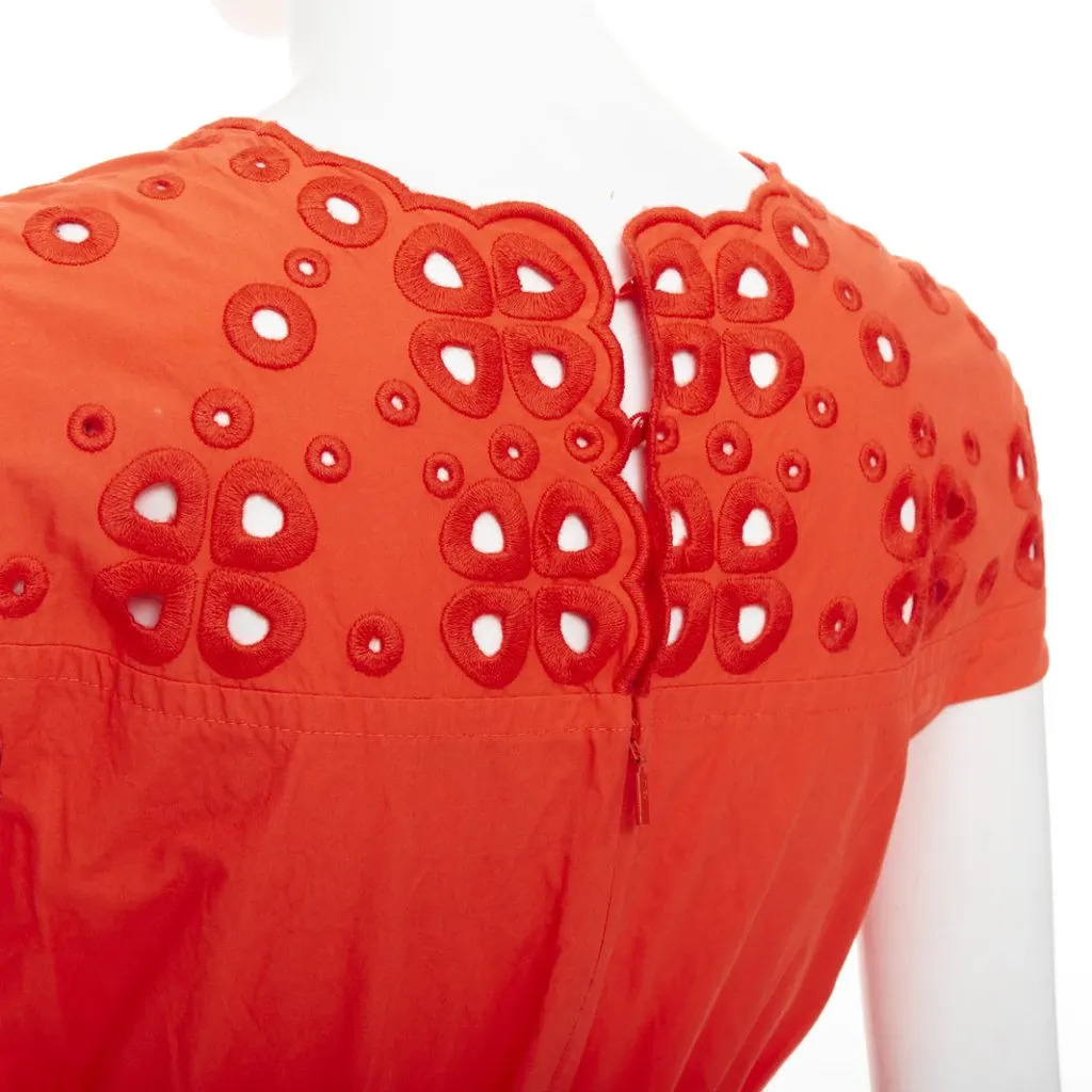 Fendi Orange Cotton Dress Orange Cotton Good - Back View