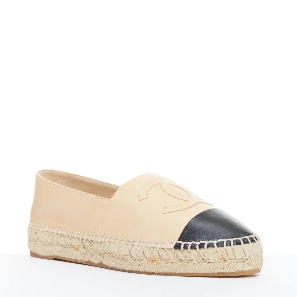 Chanel Beige Leather Espadrilles Beige Leather Good - Back View