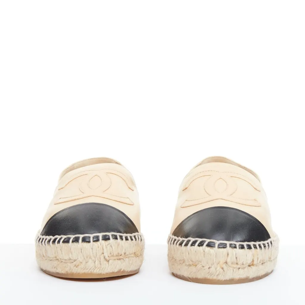 Chanel Beige Leather Espadrilles Beige Leather Good - Inside View