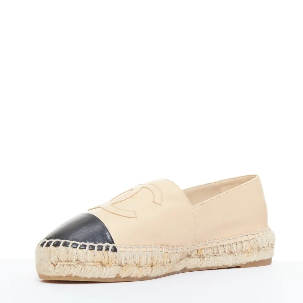 Chanel Beige Leather Espadrilles Beige Leather Good - Model View