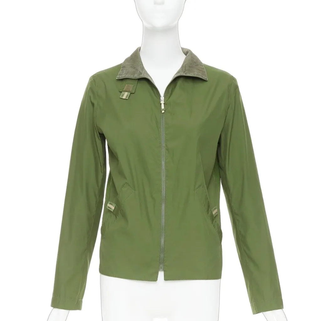 Fendi Green Coat Green Polyamide Very good - Front View