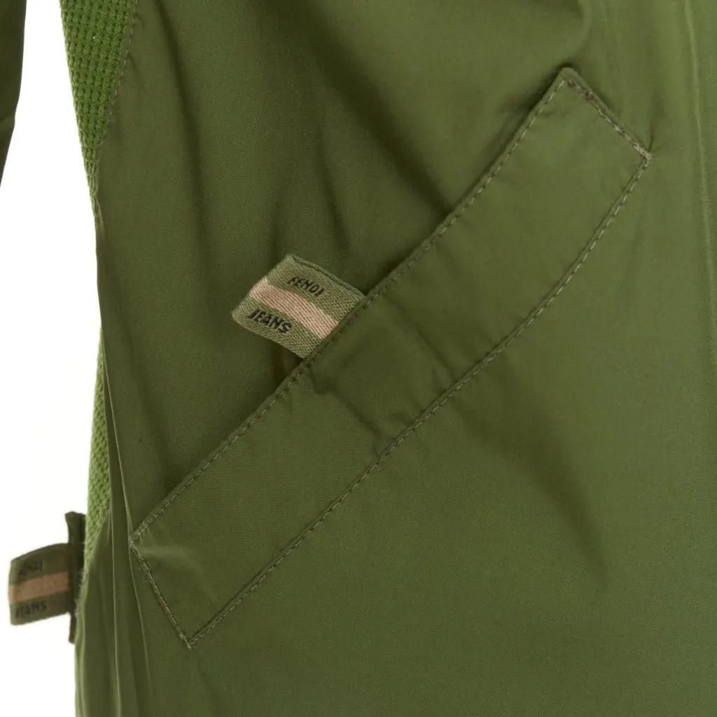 Fendi Green Coat Green Polyamide Very good - Back View