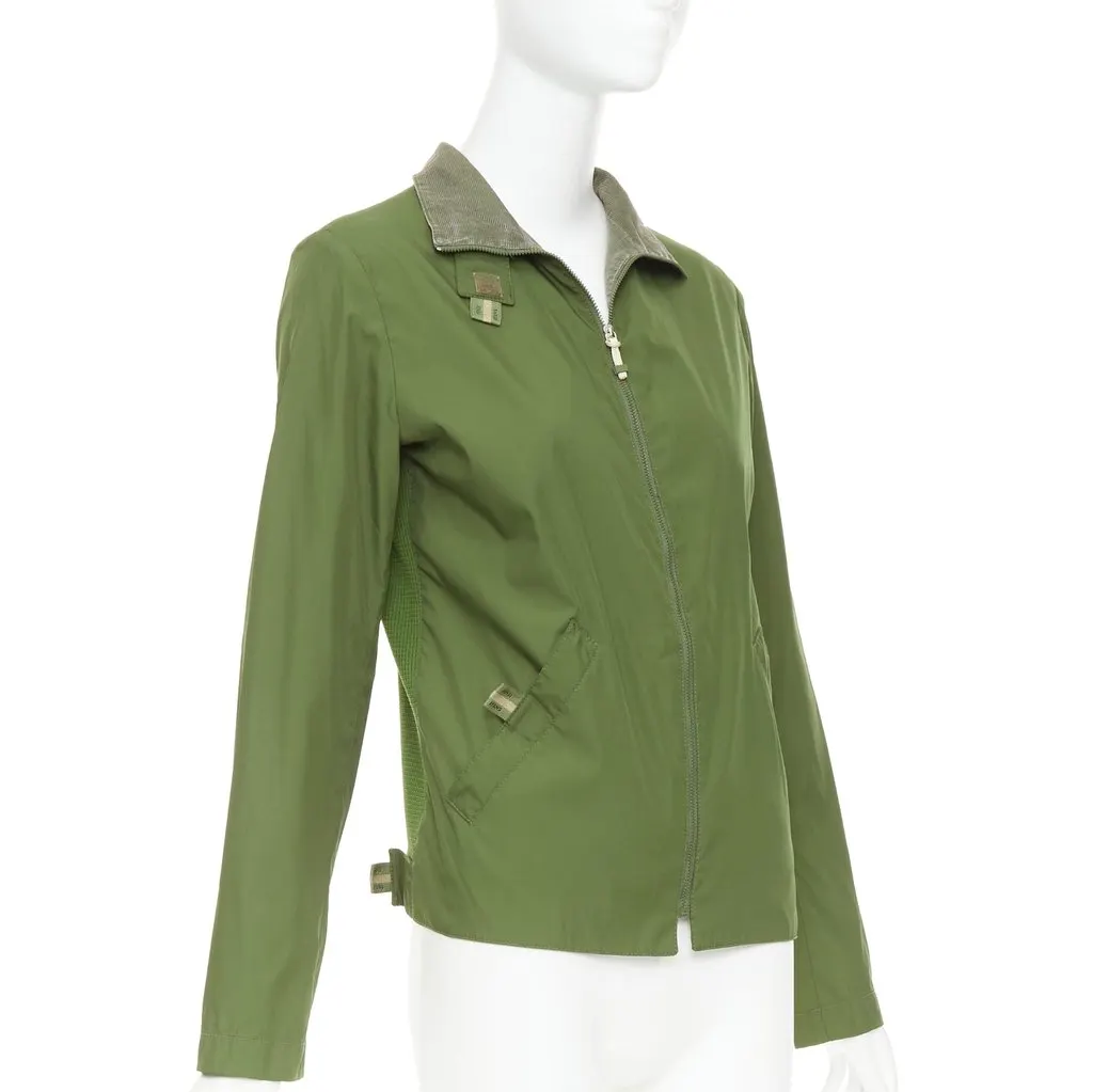 Fendi Green Coat Green Polyamide Very good - Model View