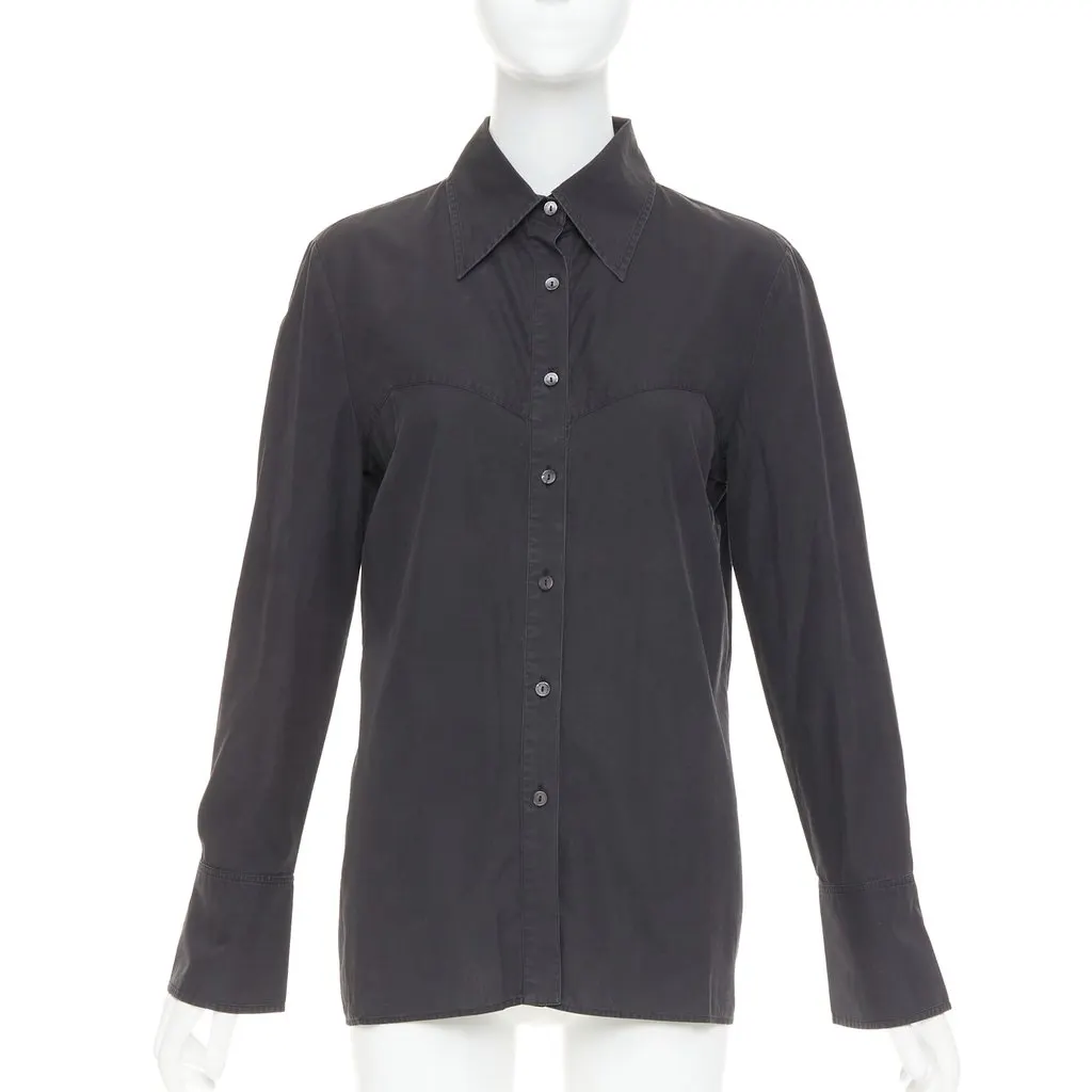 Gucci Grey Cotton Top Grey Cotton Fair - Front View