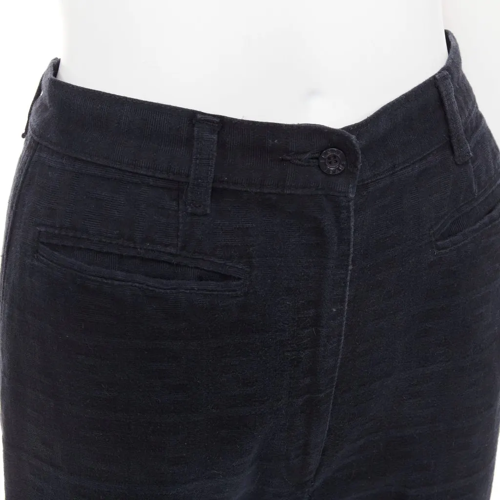 Fendi Black Cotton Trouser Black Cotton Fair - Back View